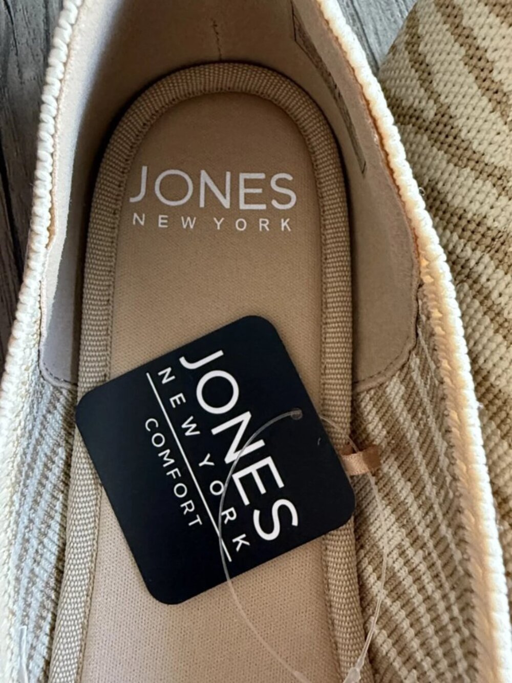 Jones New York Comfort Beige Zebra Print Pointed Toe Knit Flats Shoes 8 NWT - Picture 11 of 12
